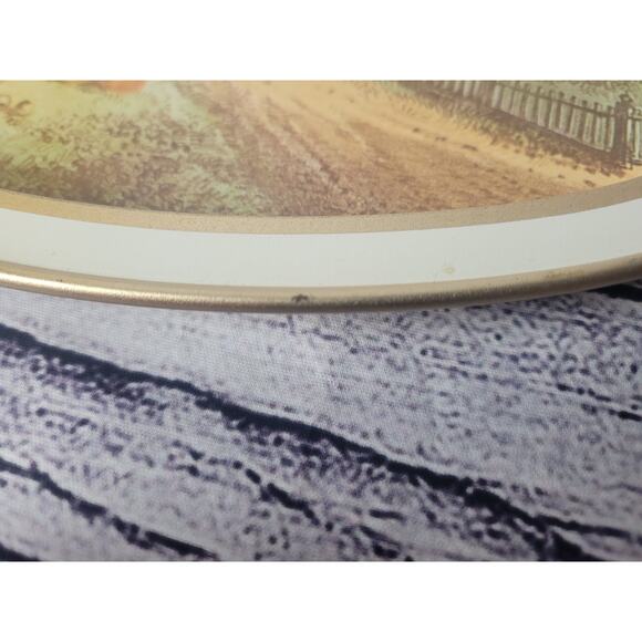 Vintage Currier and Ives Oval Metal Serving Trays 1868 - Picture 7 of 13